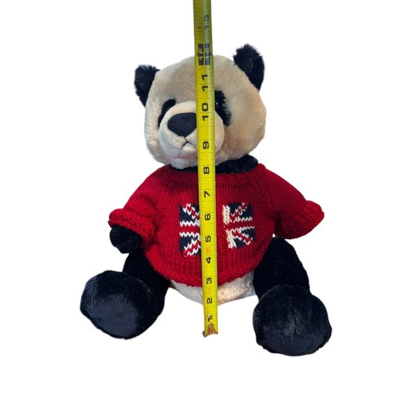 Gund Plush Panda Bear With Red Knit Sweater Featuring Union Jack Flag 12”Tall So - Picture 4 of 10